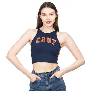CSUF Classic Crop Tank - Navy